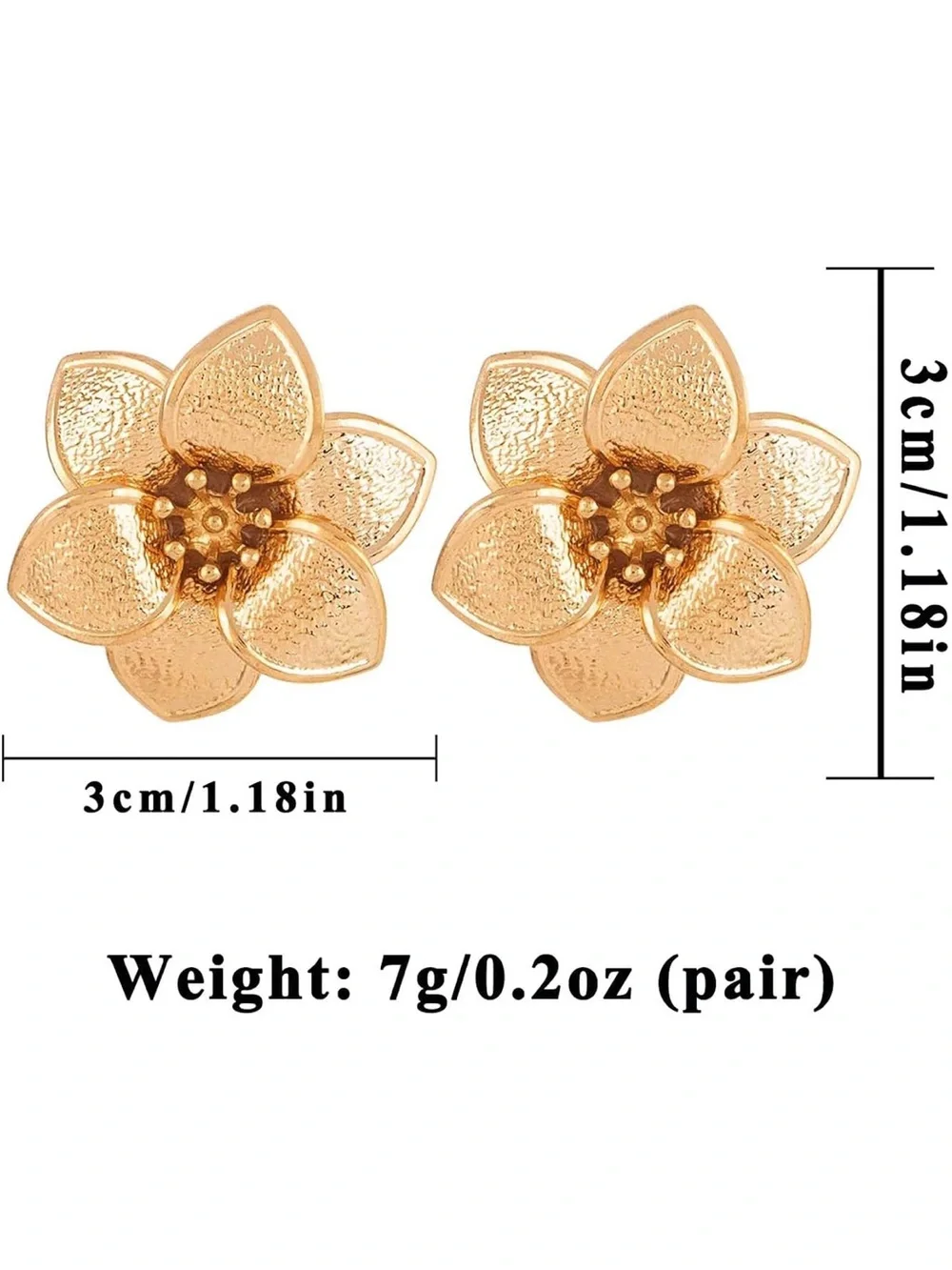 Anthropologie Gold Floral Petal Stud Earrings